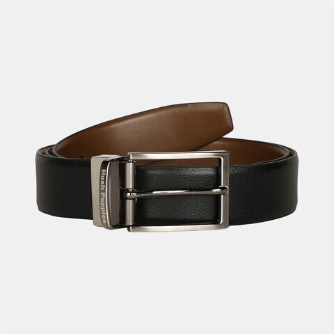 Hush puppies black leather belt for men